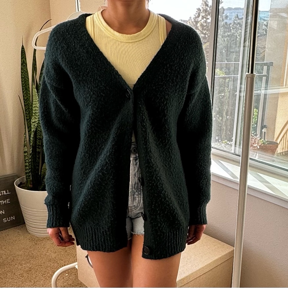 Dark green cardigan